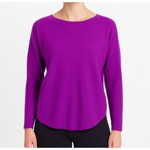 Vita Milano Magenta Haze Sweater Womens S Purple Knit Pullover Casual Minimalist